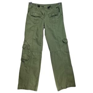 Brandy Melville‎ Olive Retro Cargo Utility Gorpcore Front Pocket Pants Size 28